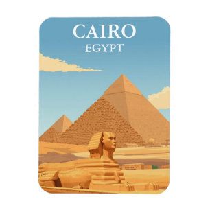 Magnet Flexible Pyramides vintages & Sphinx Le Caire L'Egypte Voya