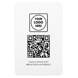 Magnet Flexible QR code blanc Logo d'entreprise simple et profes