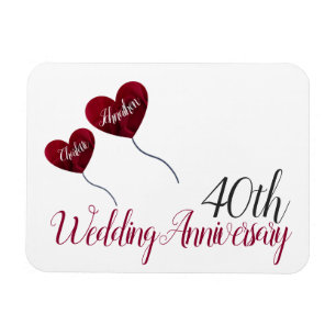Magnet Flexible quarantième Ballons rouges rouges de coeur