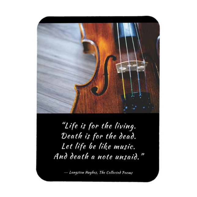 Magnet Flexible Que la vie soit comme la musique Langston Hughes (Vertical)