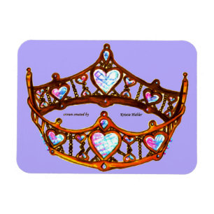 Magnet Flexible Queen Hearts Gold Crown Tiara Periwinkle aimant
