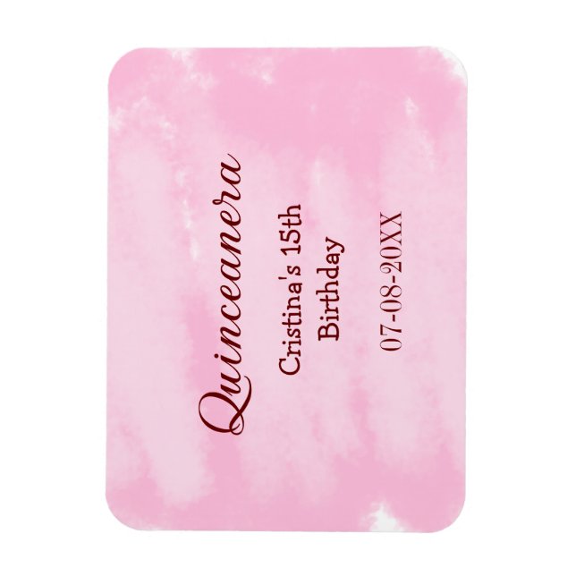 Magnet Flexible Quinceanera anos 15e anniversaire ajouter nom text (Vertical)
