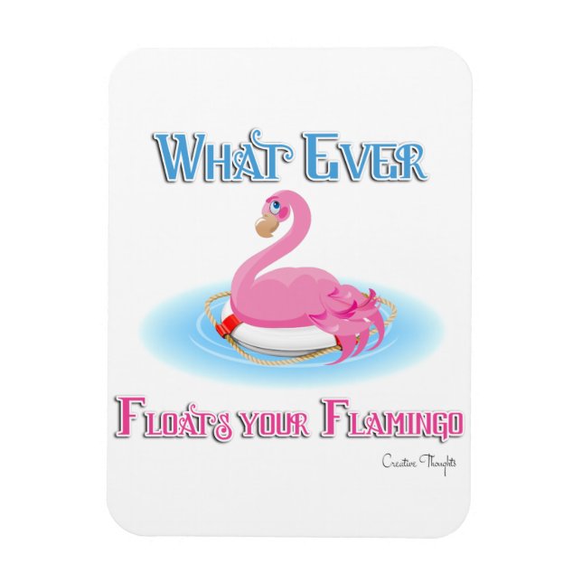 Magnet Flexible Quoi qu'il flotte votre Flamant rose 2 (Vertical)