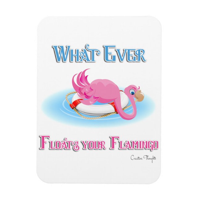 Magnet Flexible Quoi qu'il flotte votre Flamant rose 3 (Vertical)