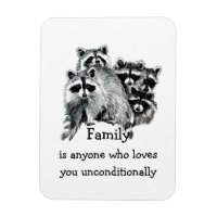 Raccoon Famille Amis Aimer Citation Animal Art
