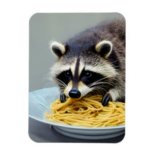 Magnet Flexible Raccoon mangeant Spaghetti