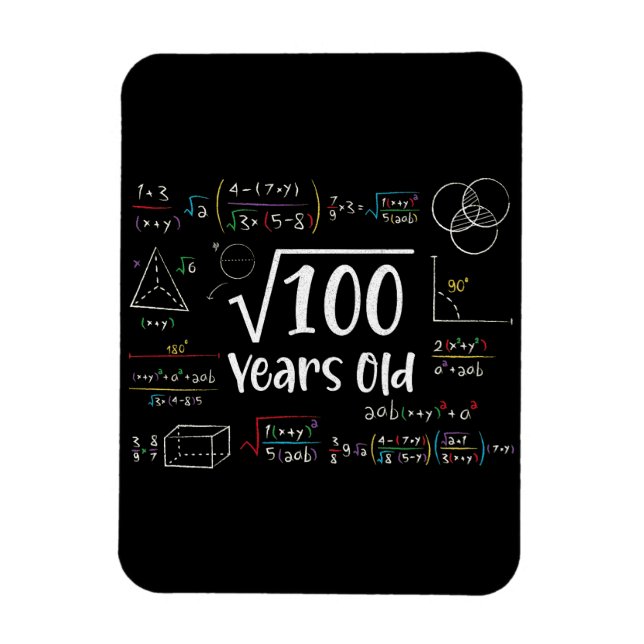Magnet Flexible Racine carré de 100 10e anniversaire 10 ans Cadeau (Vertical)