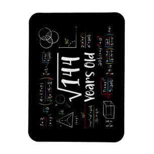 Magnet Flexible Racine carré de 144 12e anniversaire 12 ans Cadeau