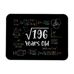 Magnet Flexible Racine carré de 196 14e anniversaire 14 ans Cadeau