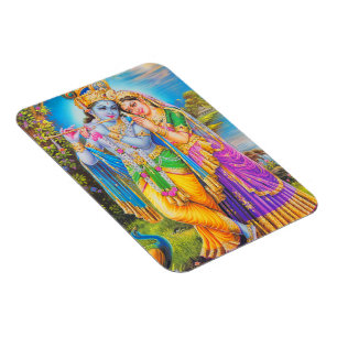 Magnet Flexible Radha Krishna et Flute Hare Krishna