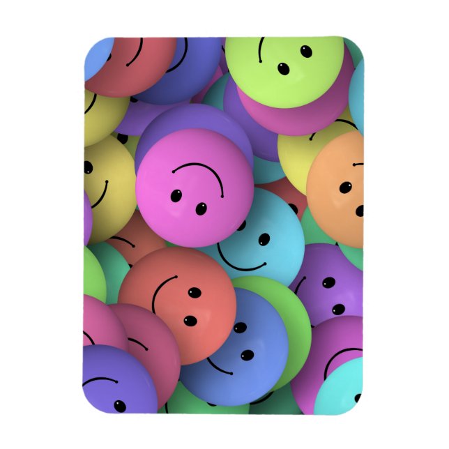 Magnet Flexible Rainbow of Colorful Happy Faces (Vertical)