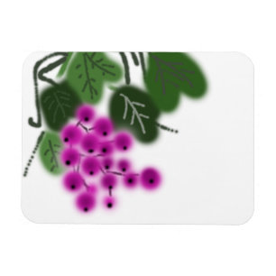 Magnet Flexible raisins pourpres et feuilles verts