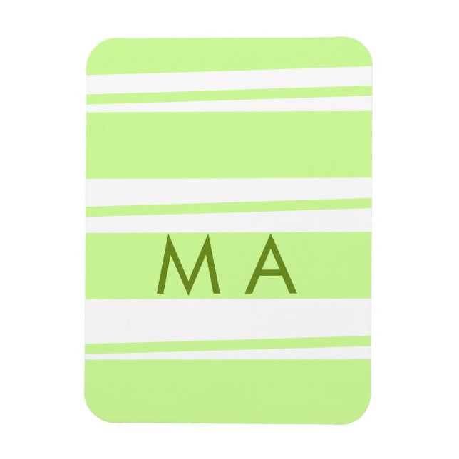 Magnet Flexible Rayures vert néon motif grec lettre monogramme  (Vertical)