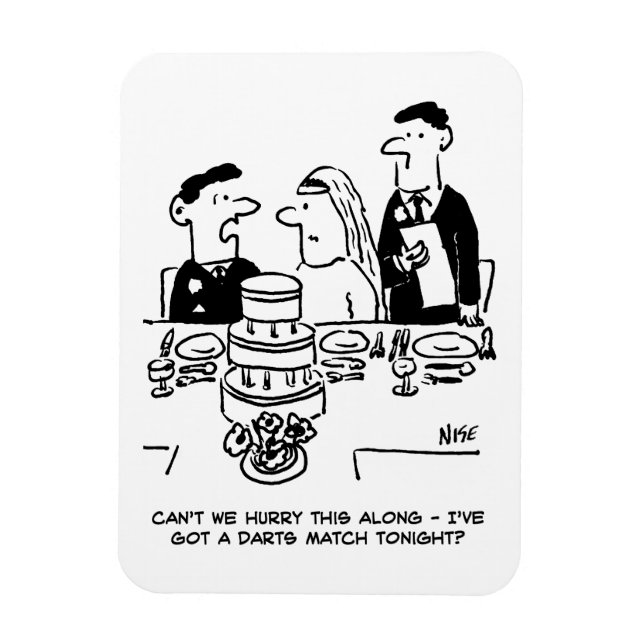 Magnet Flexible Réception de mariage Le marié a un match de fléche (Vertical)