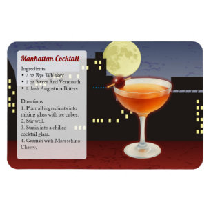 Magnet Flexible Recette de cocktail Manhattan