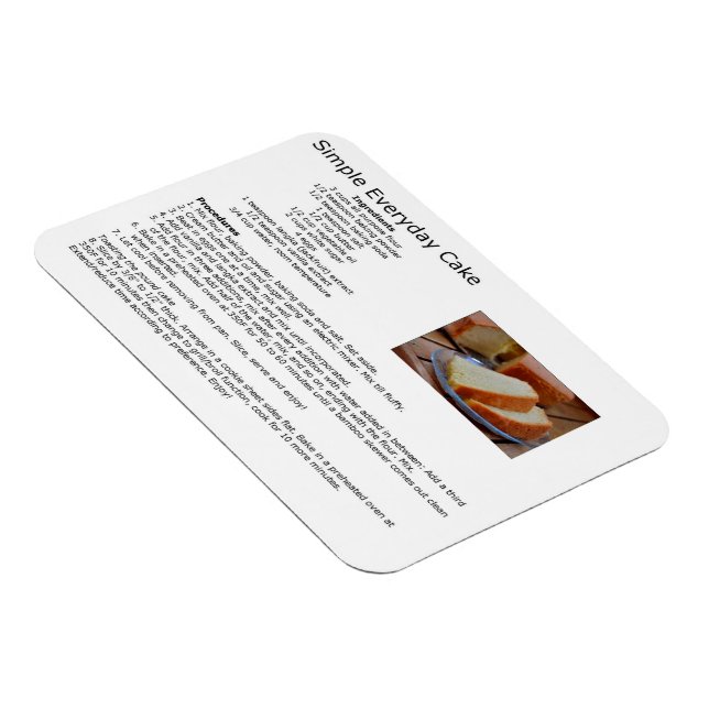 Magnet Flexible Recette simple de gâteau quotidien (Côté Droit)