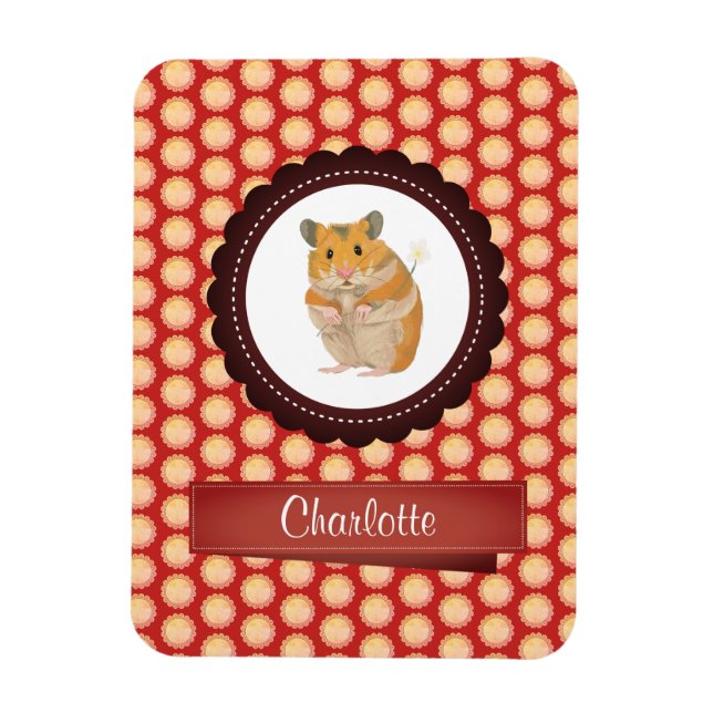 Magnet Flexible Red Ajouter Votre Nom Hamster (Vertical)