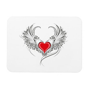 Magnet Flexible Red Angel Coeur avec ailes