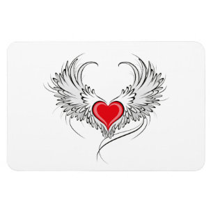 Magnet Flexible Red Angel Coeur avec ailes