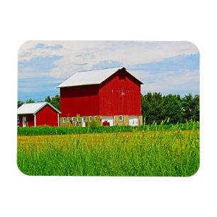 Magnet Flexible Red Country Grange et pâturage