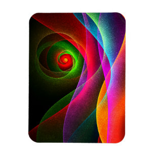 Magnet Flexible Red Green Orange Modern Abstrait Art Motif #22