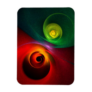 Magnet Flexible Red Green Yin Yang Moderne Motif d'art Abstrait #2