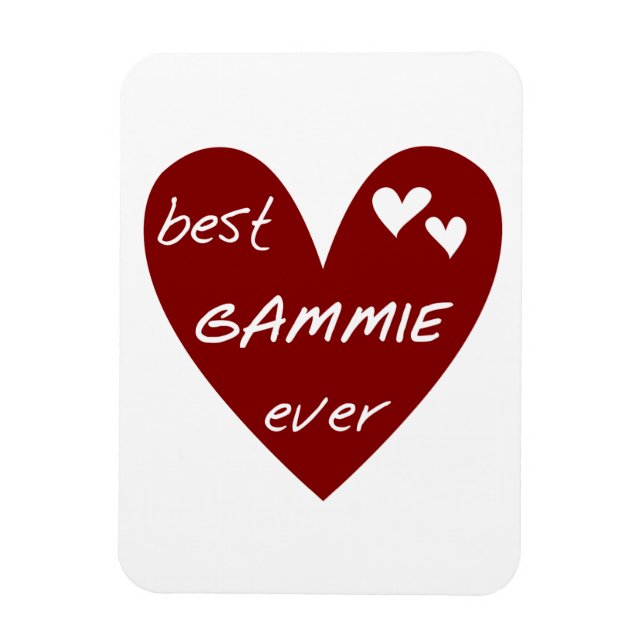 Magnet Flexible Red Heart Best Gammie Ever Cadeaux (Vertical)