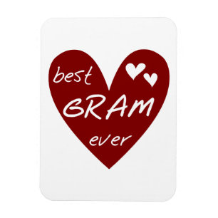 Magnet Flexible Red Heart Meilleur Cadeaux Gram Ever