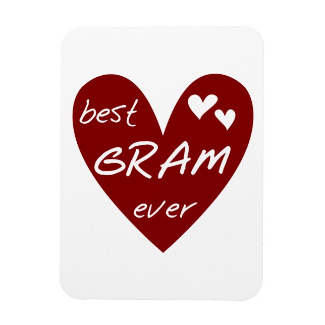 Magnet Flexible Red Heart Meilleur Cadeaux Gram Ever (Vertical)