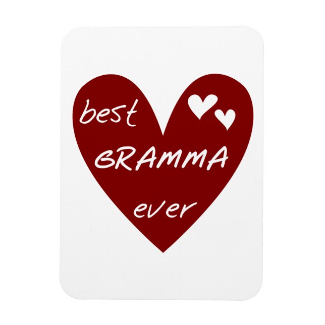 Magnet Flexible Red Heart Meilleur Cadeaux Gramma Jamais (Vertical)