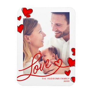 Magnet Flexible Red Hearts Love Valentine's Day