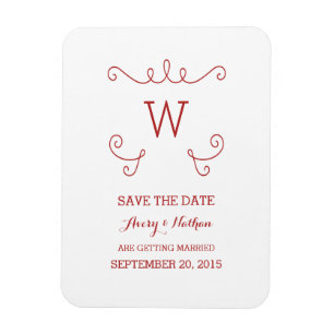 Magnet Flexible Red Whimsical Flourish Enregistrer l'aimant de dat