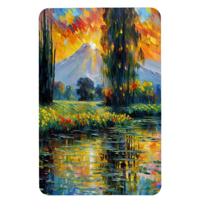 Magnet Flexible Reflet du coucher du soleil Impressionnisme paysag (Vertical)