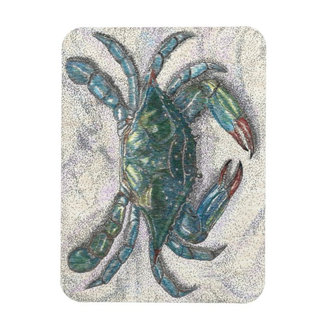Magnet Flexible Réfrigérateur de crabe bleu de la baie Chesapeake (Vertical)