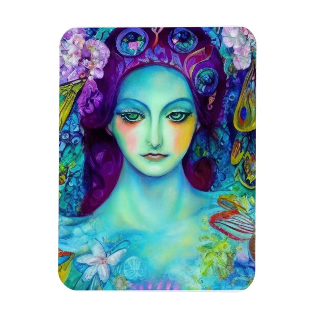 Magnet Flexible Reine des fées enchantée avec papillons (Vertical)