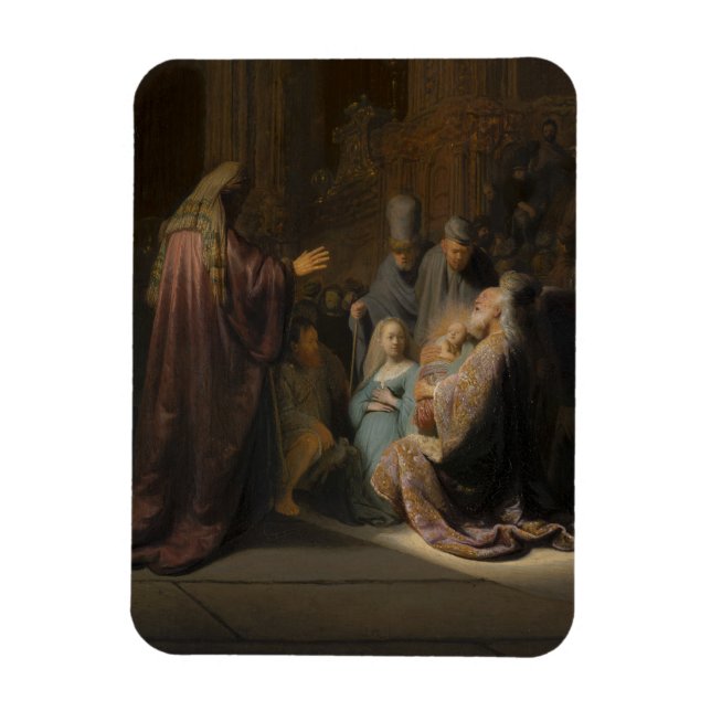 Magnet Flexible Rembrandt, Chanson de louange de Siméon - Art (Vertical)