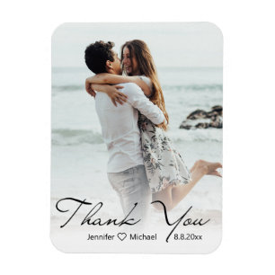 Magnet Flexible Remerciement de photo de mariage de calligraphie é