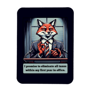 Magnet Flexible Renard présidentiel - Drôle animal de satire polit
