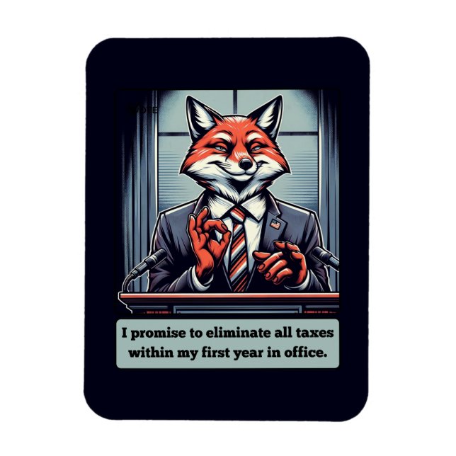 Magnet Flexible Renard présidentiel - Drôle animal de satire polit (Vertical)