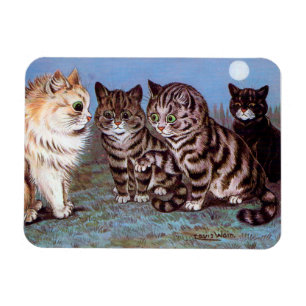 Magnet Flexible Rencontre de chatons au clair de lune, Louis Wain