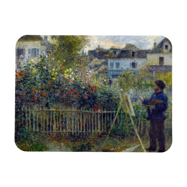 Magnet Flexible Renoir - Claude Monet Peinture dans son jardin (Horizontal)