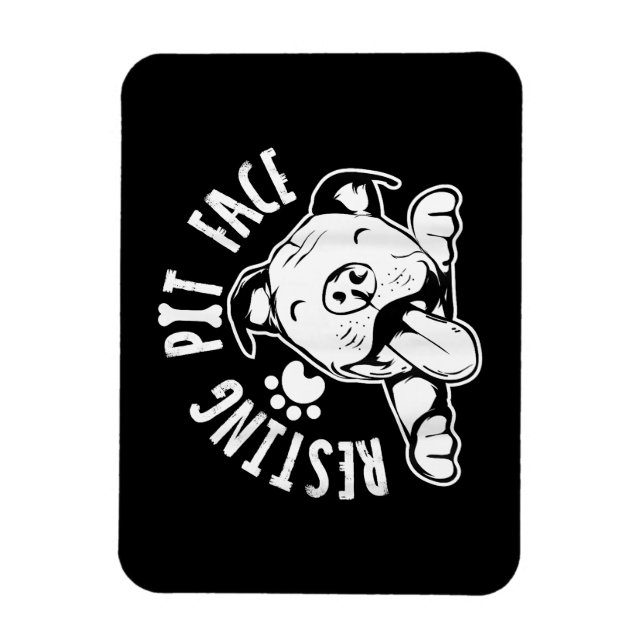 Magnet Flexible Repose Pit Visage drôle Chien Pitbull Mème Vêtemen (Vertical)