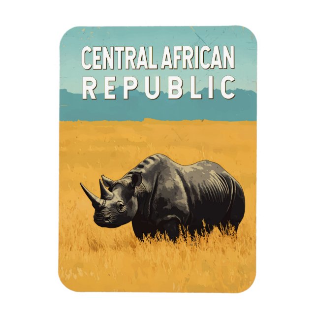Magnet Flexible République centrafricaine Illustration Art Voyage (Vertical)