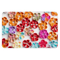 Ressort tissu cousu artisanal Fleurs Multicolor