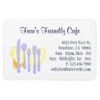 Restaurant Carte de visite Blue Yellow Custom Magn