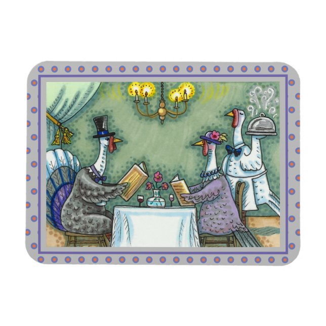 MAGNET FLEXIBLE RESTAURANT FINE TURQUIE, GRÂCE À L'HUMOUR OISEAU (Horizontal)