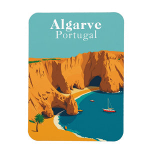 Magnet Flexible Retro Algarve Portugal Voyage Souvenir