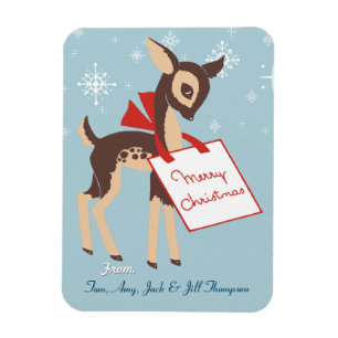 Magnet Flexible Retro Baby Reindeer   Noël personnalisé flexible