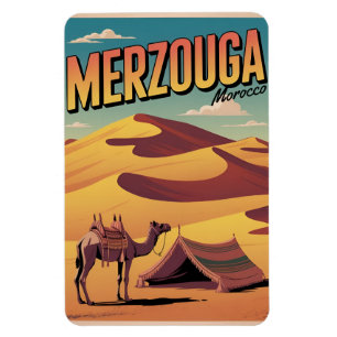 Magnet Flexible Retro Merzouga sahara randonnée à dos de chameau m
