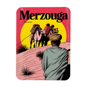Magnet Flexible Retro Merzouga sahara randonnée à dos de chameau m